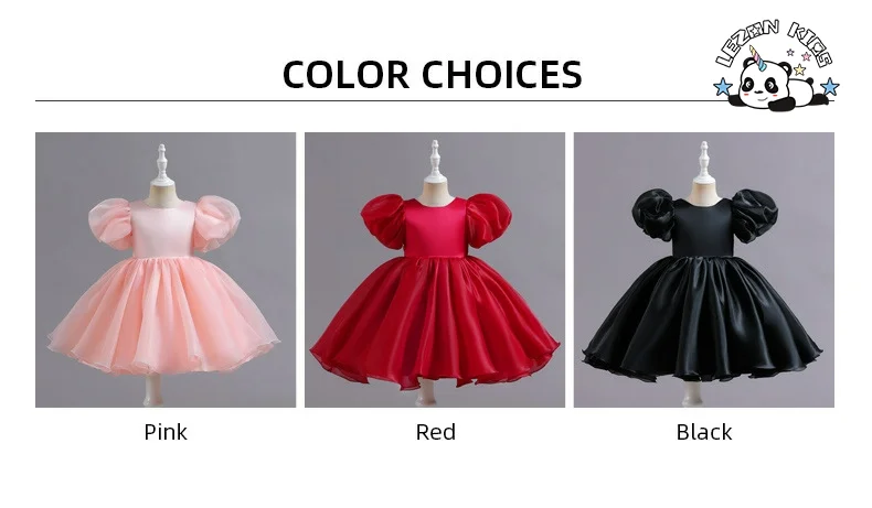 LEZONKIDS - Wholesale High Quality Dot Lace Red Cascading Ruffled Knee Length Flower Girl Dresses for Wedding